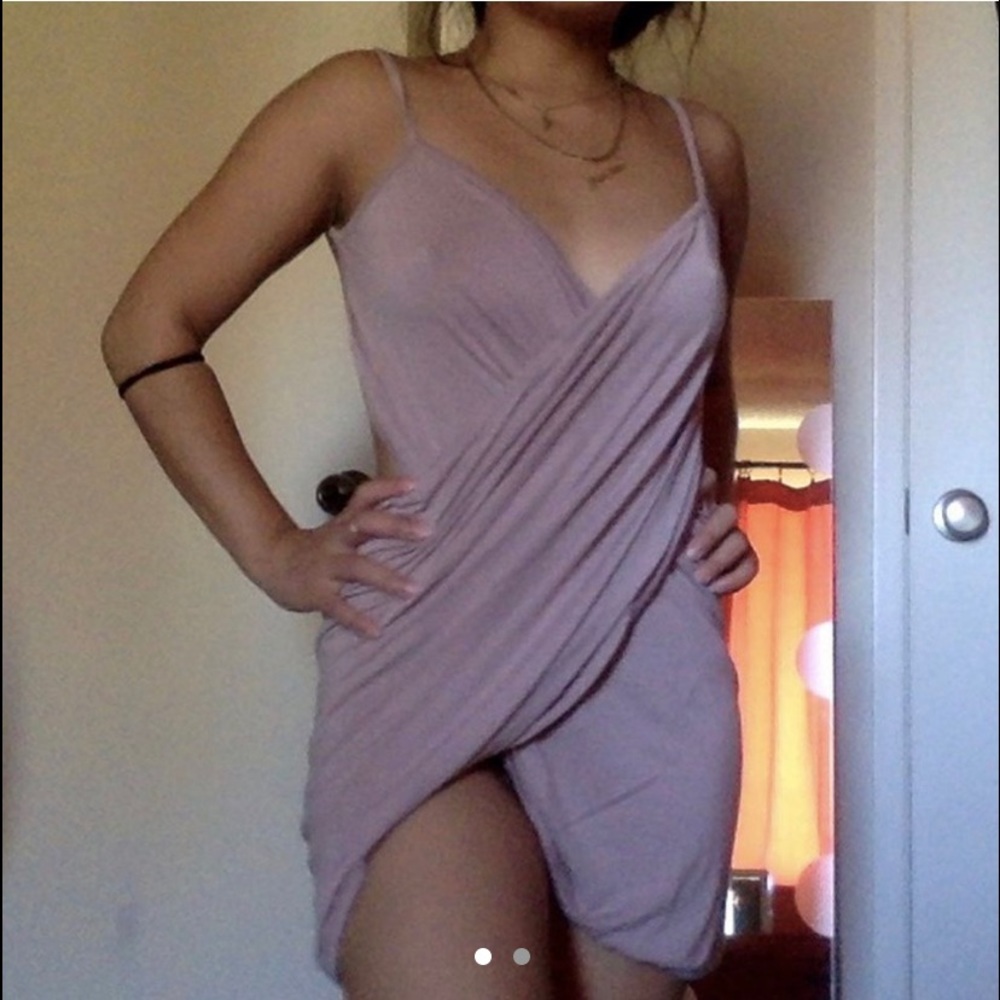 Nude backless mini dress/wrap